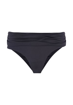 MINT VELVET ROLL TOP BLACK BIKINI BRIEFS - Bas de bikini - black