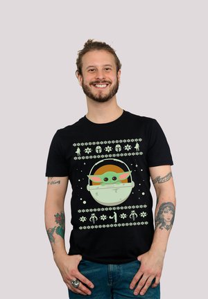 STAR WARS THE MANDALORIAN BABY YODA WEIHNACHTEN PREMIUM KRIEG  - Print T-shirt - black