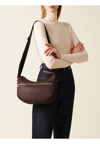 Borbonese LUNA SMALL - Cross body bag - dark brown black