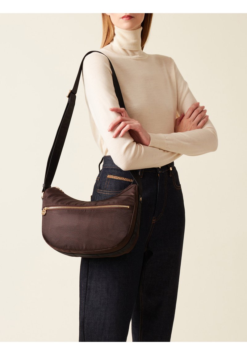 Borbonese LUNA SMALL - Cross body bag - dark brown black