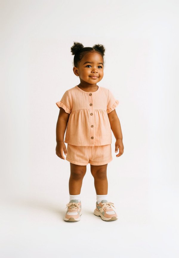 PLAIN REGULAR FIT SET - Shorts - coral