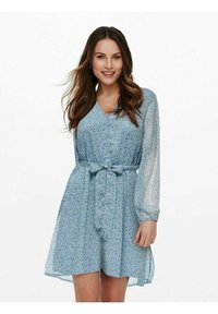 ONLY ONLCERA 3/4 SHORT WVN - Blusenkleid - dusty blue