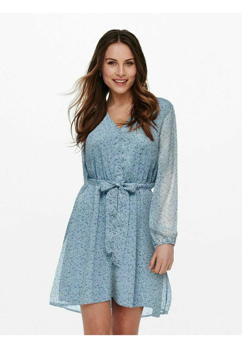 ONLY ONLCERA 3/4 SHORT WVN - Blusenkleid - dusty blue