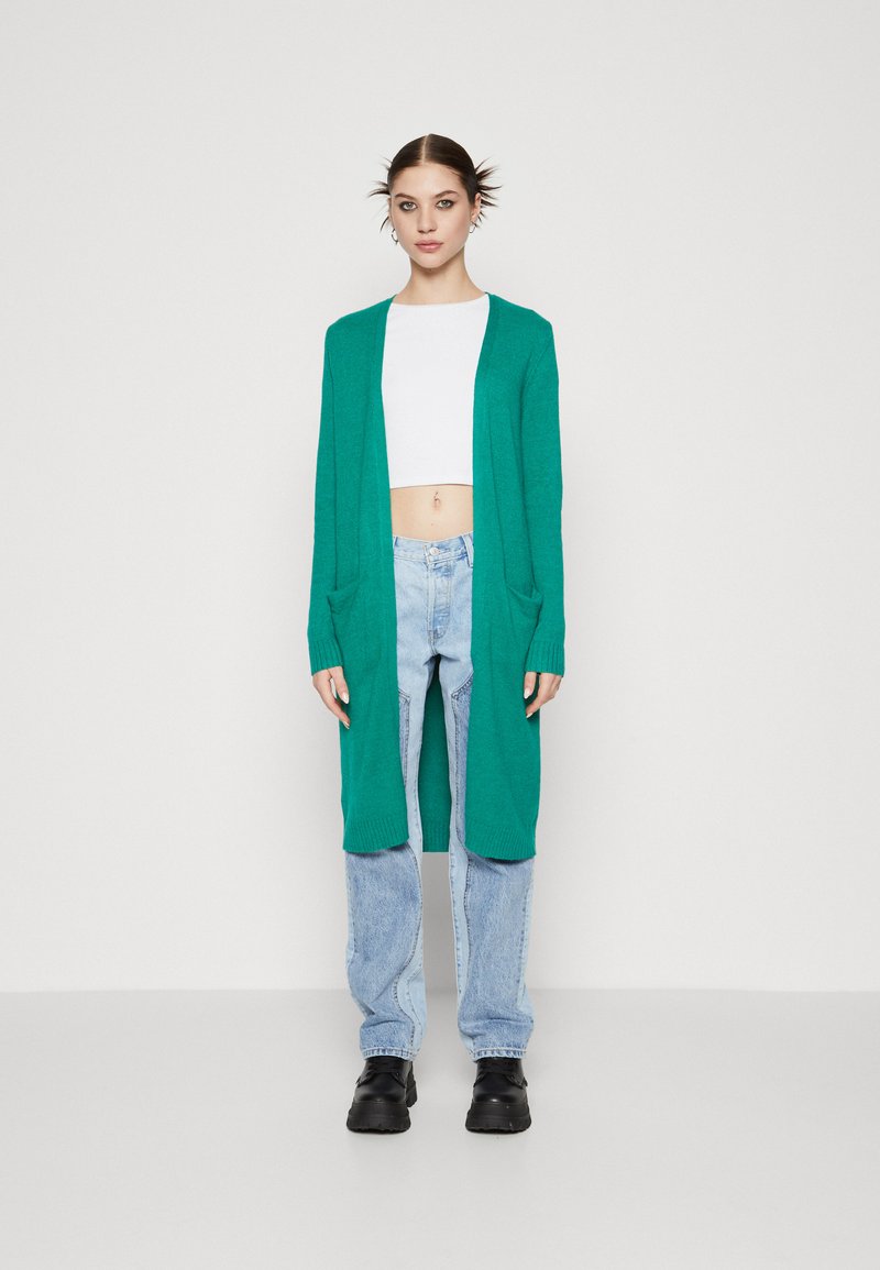 VILA VIRIL LONG CARDIGAN - Cardigan - ultramarine green dark melange
