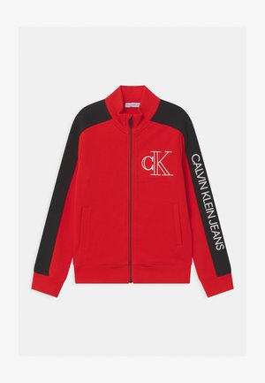 MONOGRAM BLOCK ZIP THROUGH - Sweat à capuche zippé - red