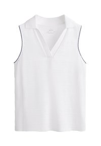 JACQUARD SLEEVELESS POLO - Polo majica - white