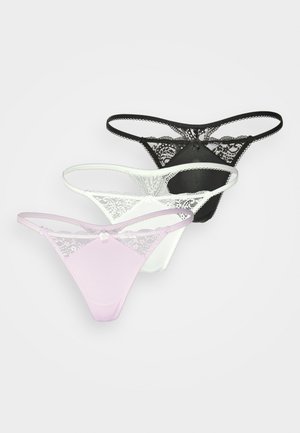 ULTIMATE COMFORT TANGA 3 PACK - Thong - black/cream/pink orchid