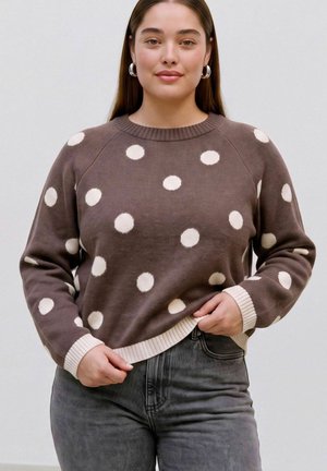 Vero Moda Curve KNITTED PULLOVER VMCLIV KNITTED TOP - Pullover - chocolate torte