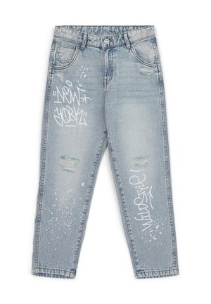 STAMPE GRAFFITI - Jeans Straight Leg - blu denim chiaro