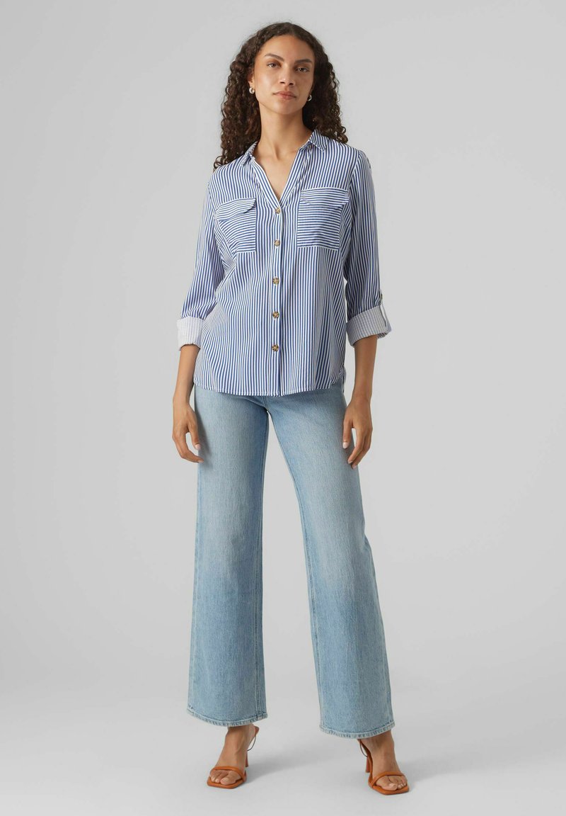 Vero Moda BUMPY AOP WVN NOOS - Camicia - brown/marrone