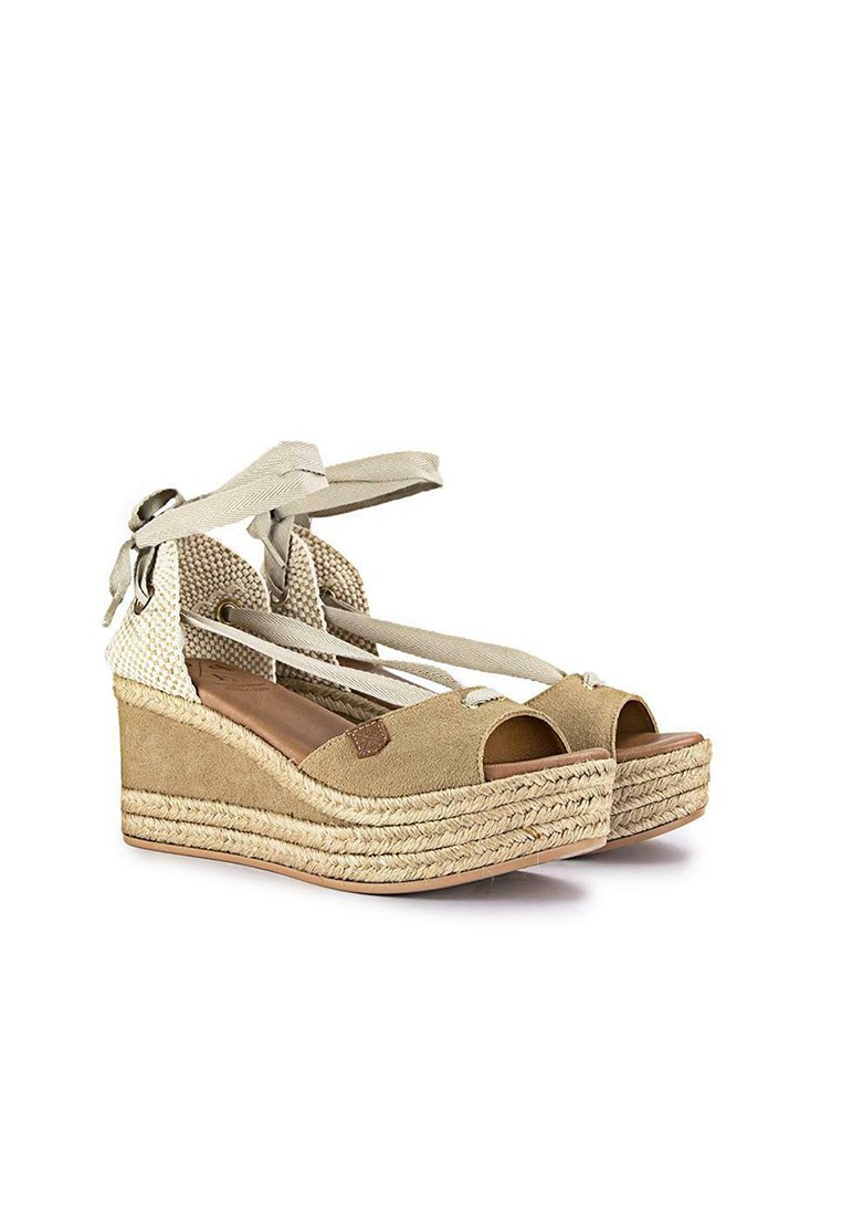 POPA VALDES LAZADA - Sandalias de cuña - natural/beige - Zalando.es