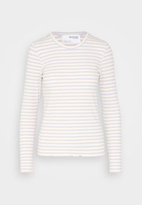 Selected SLFANNA LS CREW NECK TEE STR NOOS - Longsleeve - oatmeal/beige