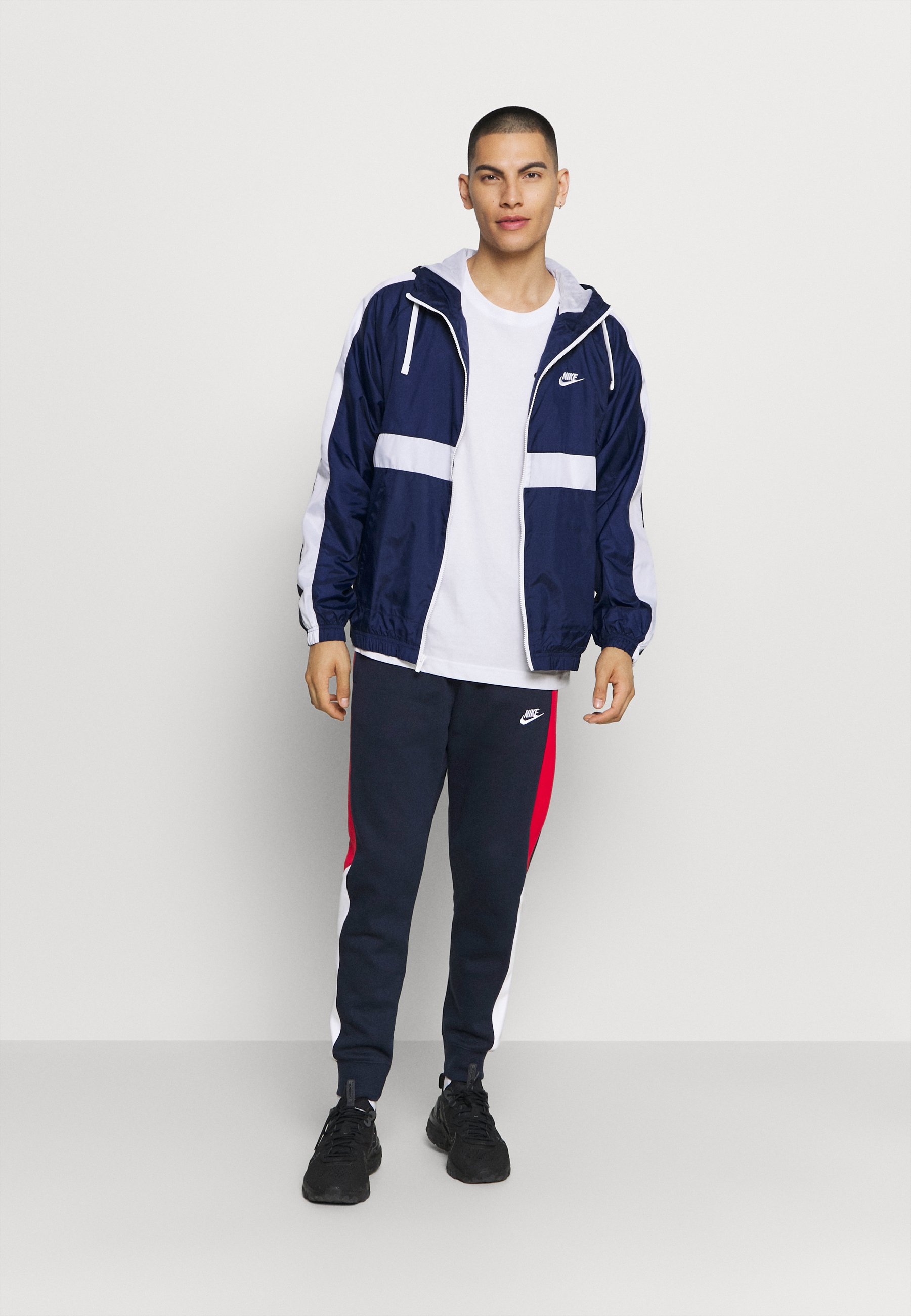 nike tracksuit blue white and red