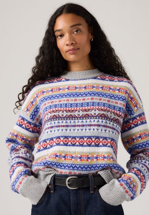 INES  - Strickpullover - leandra fairisle tawny port wool blend