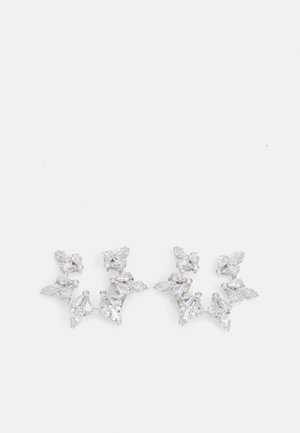 IDYLLIA CLIP EARRINGS MIXED CUTS SNOWFLAKE - Pendientes - white