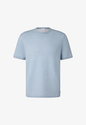Light blue short-sleeve t-shirt with a crew neck. Made from soft fabric, features clean lines and a regular fit. No patterns or embellishments.