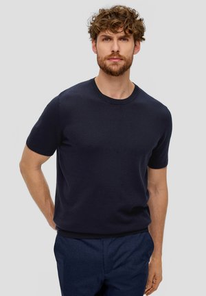 s.Oliver BLACK LABEL MIT KURZEN ÄRMELN - T-Shirt basic - navy
