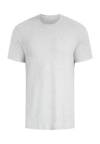 Grijs T-shirt met korte mouwen, gemaakt van een zachte katoenmix. Heeft een klassieke ronde hals en een losse pasvorm zonder zichtbare patronen of accenten.