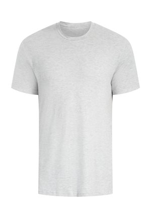 Grijs T-shirt met korte mouwen, gemaakt van een zachte katoenmix. Heeft een klassieke ronde hals en een losse pasvorm zonder zichtbare patronen of accenten.