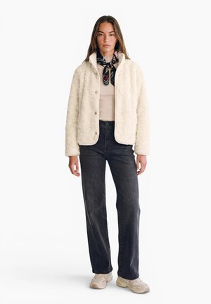 Street One Studio, FAUX-FUR JACKET WITH STAND-UP COLLAR AND BUTTONS - Winter jacket - creamed sand
