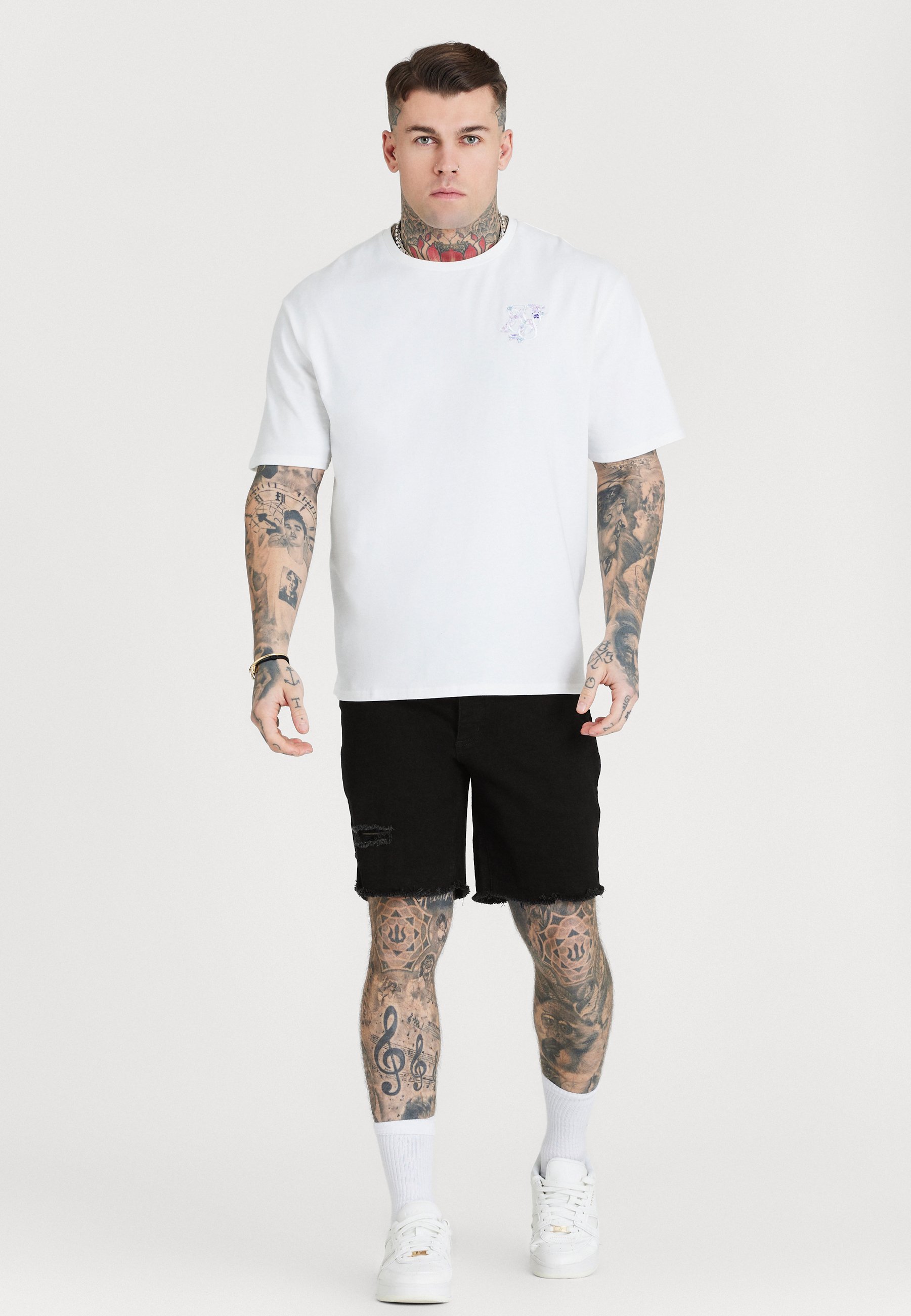 SIKSILK RAW DISTRESSED - Shorts vaqueros - black/negro - Zalando.es