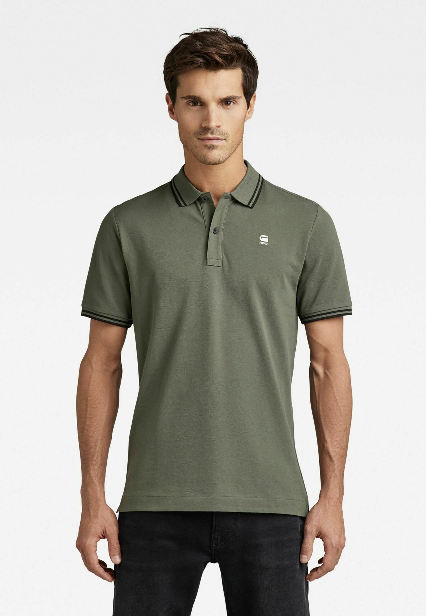 dunda slim stripe polo