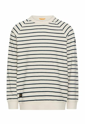 camel active, GESTREIF MIT RUNDHALSAUSSCHNITT - Sweatshirt - offwhite