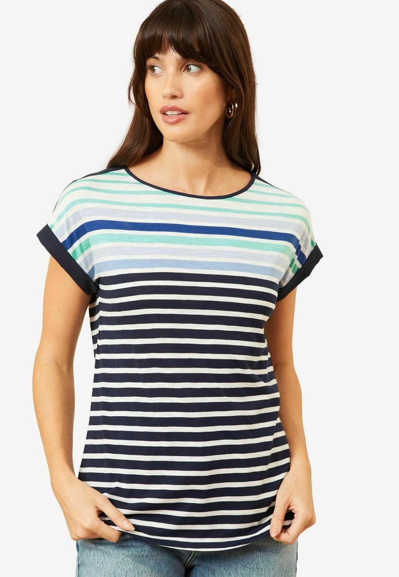 Love & Roses REGULAR FIT CREW NECK - Potiskana majica - blue ombre stripe