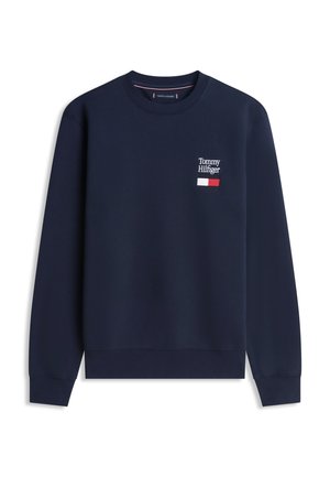 Tommy Hilfiger, FLAG EMBROIDERY FLEX FLEECE SWEATSHIRT - Melegítőfelső - desert sky