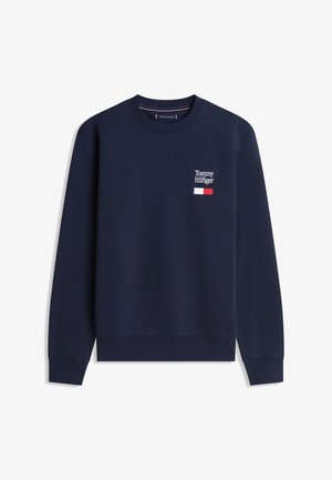 Tommy Hilfiger, FLAG EMBROIDERY FLEX FLEECE SWEATSHIRT - Melegítőfelső - desert sky