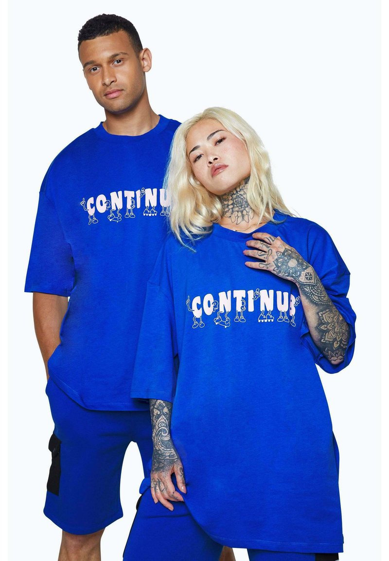 Hype T-shirt print blauw