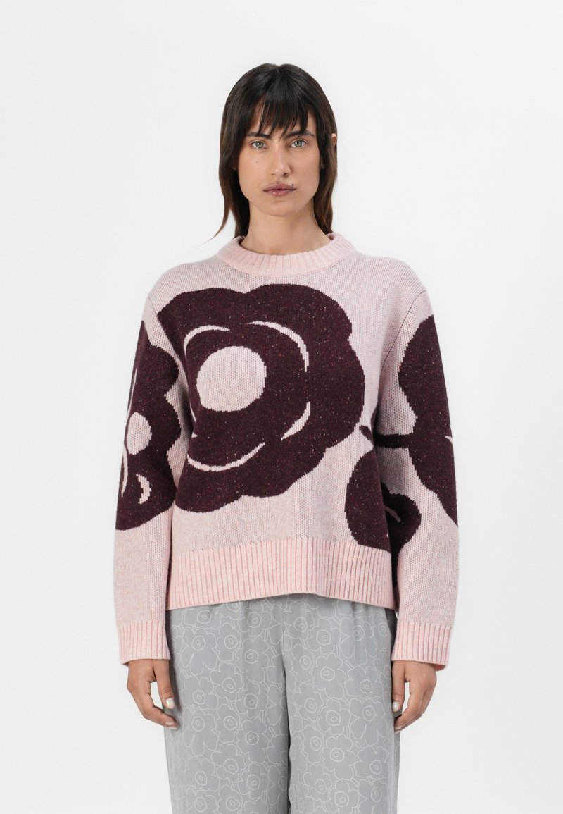 Marimekko VIRTAUS TUMMA - Pulóver - light pink/wine red