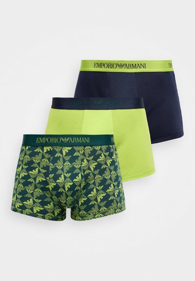 Emporio Armani TRUNK 3 PACK - Cuecas boxer - pine lime/lime