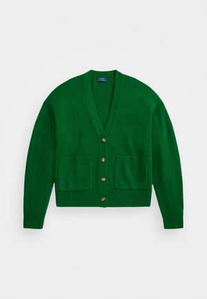 Polo Ralph Lauren WOOL BLEND V NECK CARDIGAN - Neuletakki - green grass