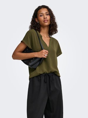 JDY JDYLION LIFE S/S TOP WVN NOOS - Blusa - dark olive