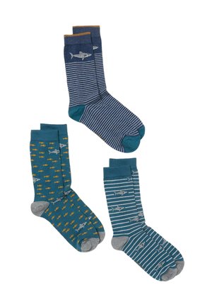FatFace, 3 PAIRS OF SHARK SOCKS - Ponožky - teal blue