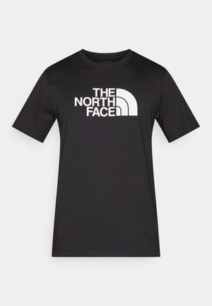 Črna bombažna majica s kratkimi rokavi, na prsih z belim poudarjenim logotipom "THE NORTH FACE".