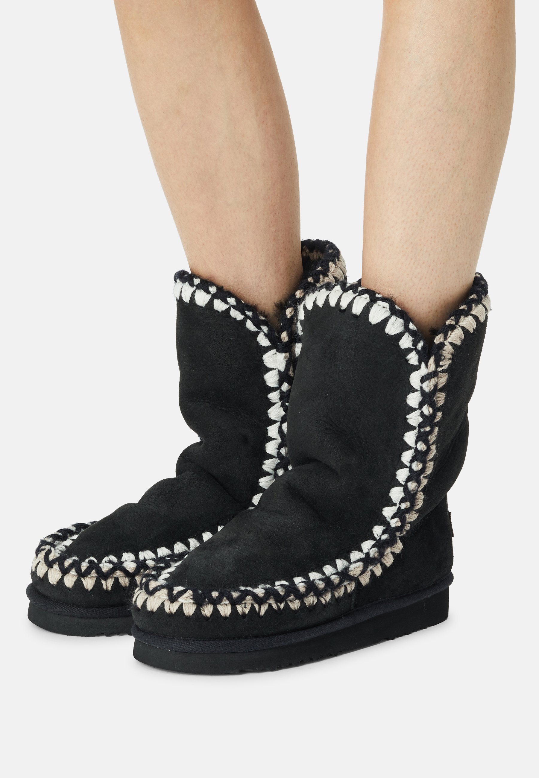 Mou OVERSTITCHING - Laarzen - black/Zwart - Zalando.nl