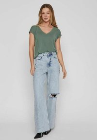 VILA VIMODALA V NECK - Camiseta básica - duck green
