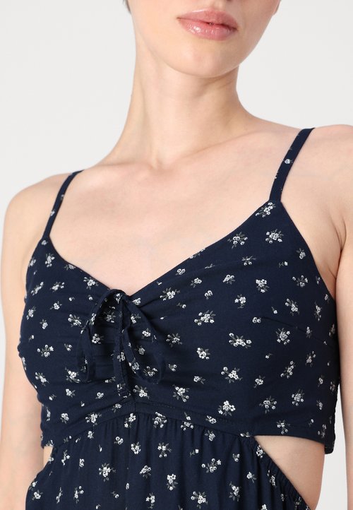 hollister blue wrap dress WOMENS HOLLISTER SIZE MEDIUM NAVY MIX FLORAL SHORT SLEEVE WRAP DRESS