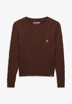 Superdry & Co, SUPERDRY ESSENTIALS SD&CO CABLE KNIT JUMPER.. - Pullover - chestnut brown
