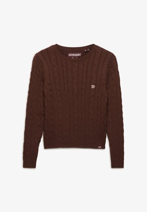 Superdry & Co, SUPERDRY ESSENTIALS SD&CO CABLE KNIT JUMPER.. - Jersey de punto - chestnut brown