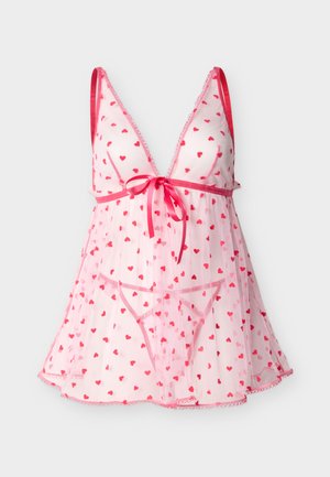 QUEEN OF HEARTS CROTCHLESS BABYDOLL  - Σετ πιτζάμας - mid pink