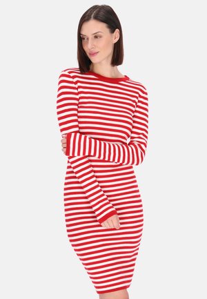 Egyenes szabású ruha - red white