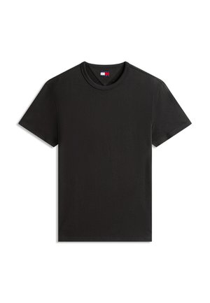 Tommy Jeans, WAFFLE KNIT SLIM CREW NECK T-SHIRT - Základné tričko - black