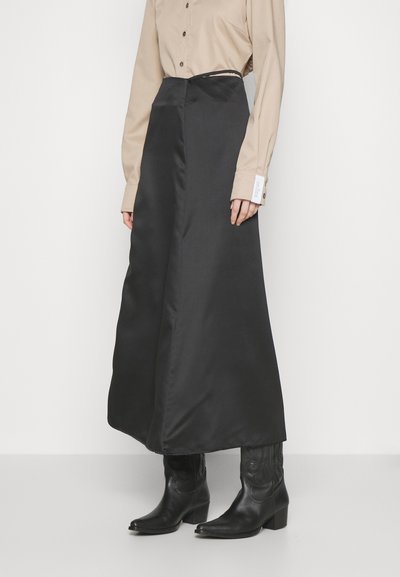 ROKH LONG SKIRT WAIST STRAP - Μάξι φούστα - black