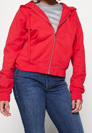 Sweater met rits - red