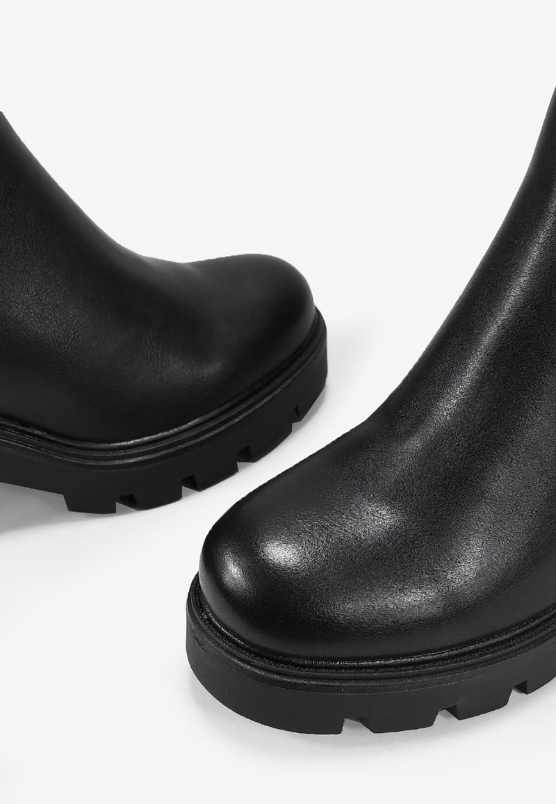 Tacón Bajo Botas De Vestir Para Damas Tacón Bajo Botines Negros - Main Image