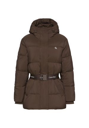 Calvin Klein Jeans, BELTED MIDWEIGHT PUFFER - Winterjacke - brown cork