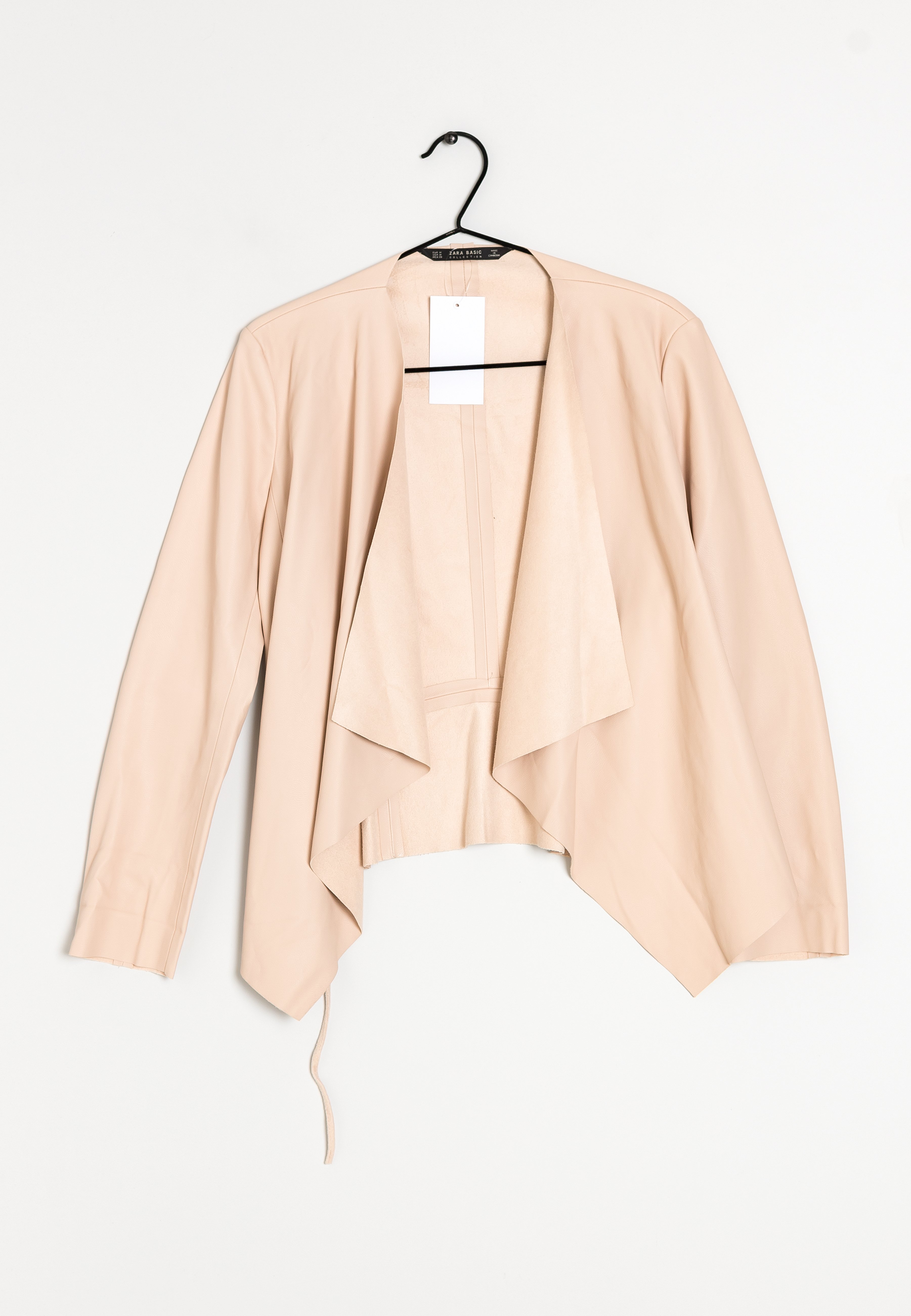 zara beige faux leather jacket
